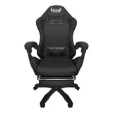 Silla De Escritorio Gameteche Gamer Ergonómica Negra Con Tapizado De Cuero Sintético