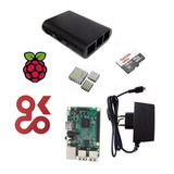 Kit Rasp Pi3 Model B+fonte+case+ Dissipador+sd 16gb