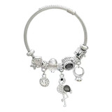 Pulseira Bijuteria Festa Luxo Flamingo Strass Moderno Jl240