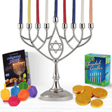 Menorah/candelabro Zion Judaica-plata