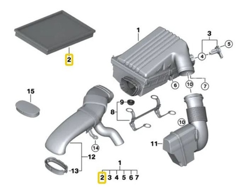 Filtro Aire Motor 548888 Bmw E70 X5 3.0si Foto 2