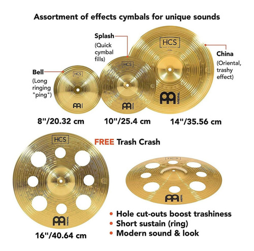 Meinl Cymbals Hcs141620  10 Hcs Pack Juego De Platillos Con