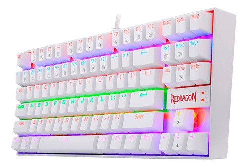 Teclado Gamer Redragon Kumara K552 Rainbow White Red Color Del Teclado Blanco Idioma Español Latinoamérica