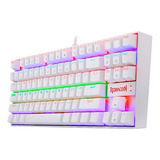 Teclado Gamer Redragon Kumara K552 Rainbow White Red Color Del Teclado Blanco Idioma Español Latinoamérica