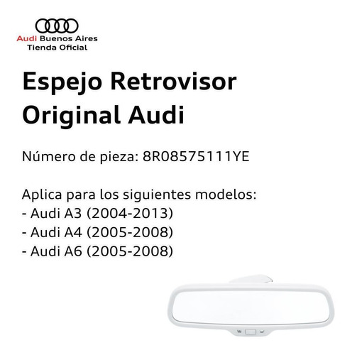 Espejo Retrovisor Interno Audi A4 2005 Al 2008 Foto 2