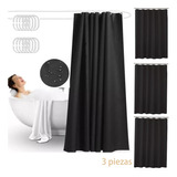 3pza Cortinas Para Baño Sencillez Impermeables +12gancho 