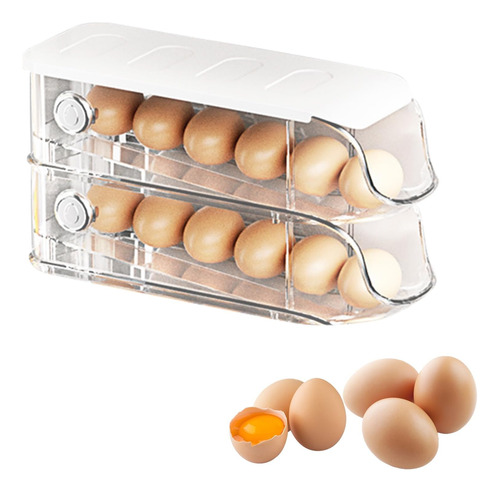 Organizador De Huevos -2capas Porta Huevos Para Refrigerador