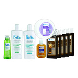 Kit Depilação Completo Rolo Papel Cera Adstringente Gel Remo