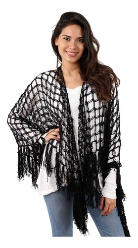 Ruana Tejida Lana Pashmina Mujer Saco Poncho Set X 3 #r967