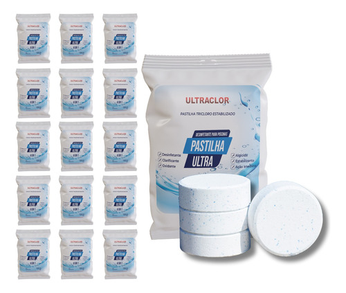 Kit 30 Pastilha Cloro Ultraclor Para Piscinas 200g