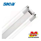 Liston Plafon Doble Tubo Vidrio Led 18w Sica Electro Medina