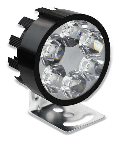 Faro 6 Led Redondo Moto Luz Fija Y Estrobo 2 Pulgadas 