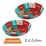 Assadeira Refratário Vidro 2,4l Marinex Assados Nadir- 2un