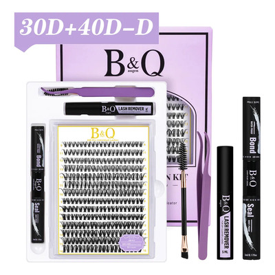 Kit De Extensiones De Pestañas 30D+40D BQlash Curvatura D 9-16mm Mixtas Con Pegamento Y Removedor B&Qaugen Kit Pestañas BQ | MercadoLibre