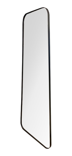 Espelho Chão Retrô Com Base Reta Moldura Em Couro 170 X 70cm