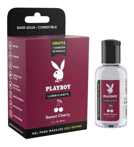 Lubricante Comestible Base Agua Sabor Cereza Playboy 60ml