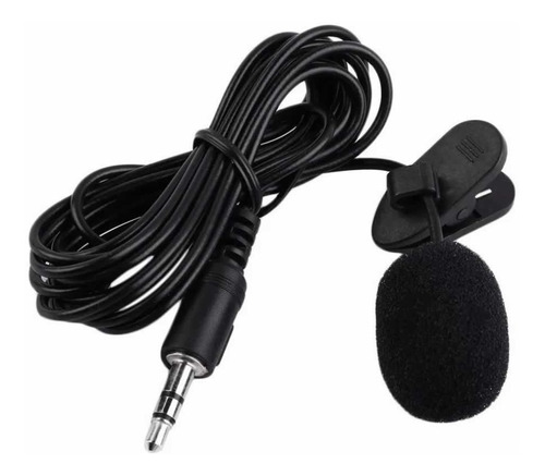 Microfone De Lapela + Adaptador Fone E Microfone Headset Cor Preto