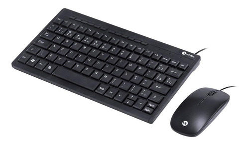 Kit Mini Teclado E Mouse Usb Corp Flat - Teclas Chocolate - Cor Do Mouse Preto Cor Do Teclado Preto