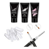 Kit De Capsulas Gel Pincel Espatula Para Geles Uv Uñas Gelif