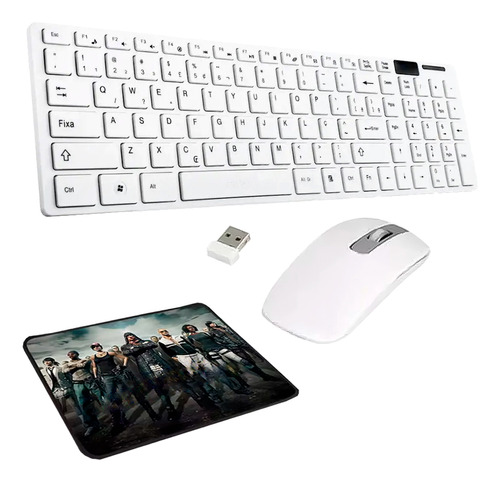 Teclado Usb Mouse Sem Fio Pc Notebook + Mouse Pad Envio 24h