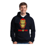 Buzo Negro Iron Man  - Canguro - Hoodie - Unisex - Heroes