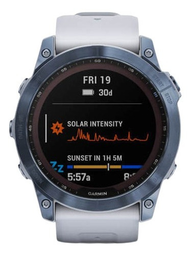 Smartwatch Garmin Zafiro Solar Fenix 7x 1.4  Caixa 51mm De  Polímero Reforçado Com Fibra  Branca, Pulseira  Branca