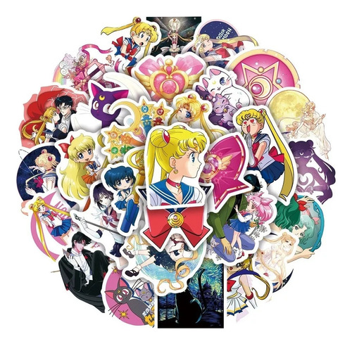 Sailor Moon - Set De 50 Stickers / Calcomanias
