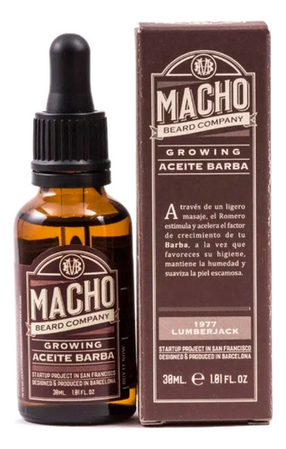 Aceite Barba Macho Beard Company Mejora Aspecto Vello Limpio