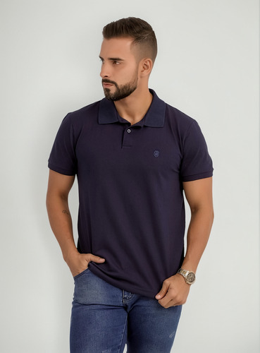 Camiseta Gola Polo Masculina Malha Piquet Basica Lisa Slim