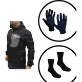 Campera Lluvia De Hombre +guantes Y Medias Termicas