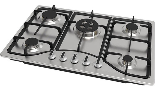 Cooktop A Gás Inox 5 Bocas Oster Trempe Ferro Fundido