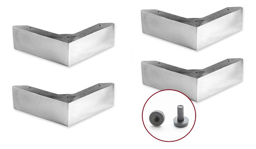 Patas De Aluminio Para Sillones / Baul / Muebles One-k Decco