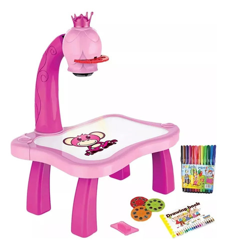 Mesa Proyector Para Pintar Dibujar Niño/niña Tablero Color Rosa