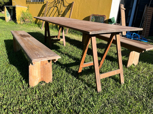 Mesa Tablon Y Caballetes Con Bancos