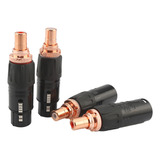 Adaptador De Enchufe Hembra Xlr A Rca, 4 Unidades, Chapado,