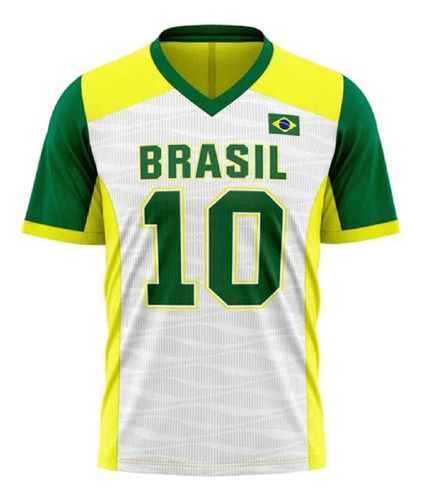 Camiseta Braziline Makuna Brasil Masculino - Branco