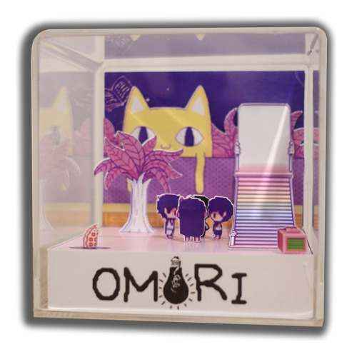 Omori Gran Gato - Cubo Acrílico Diorama Juego Pc Videojuego 