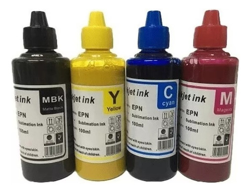 Pack 4 Tintas Sublimación 100 Ml. Colores: C , M, Y, B