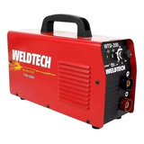 Soldadora Inversor Weldtech De 200a Bivoltaje Wtsi-200 Color Rojo