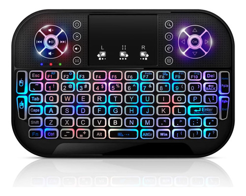 Geceninov Mini Teclado Inalámbrico Con Retroiluminación Rgb