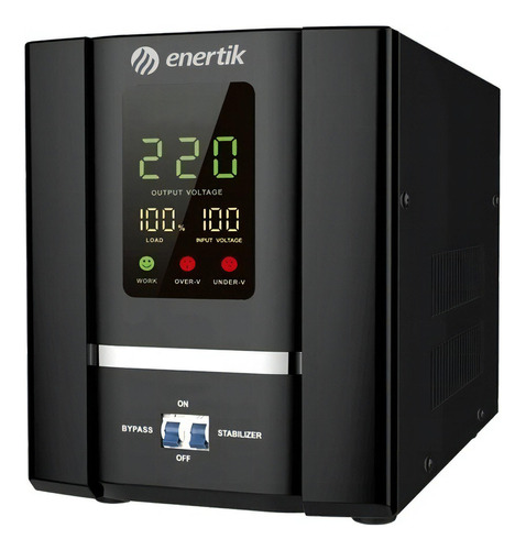 Estabilizador De Tensión Enertik Etr-5.5kva 5500va Entrada 140vca Y Salida 220vca Negro