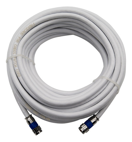 Cabo Rg6 Branco 15 Mts Coaxial Antena Tv Pronto C/ Conector