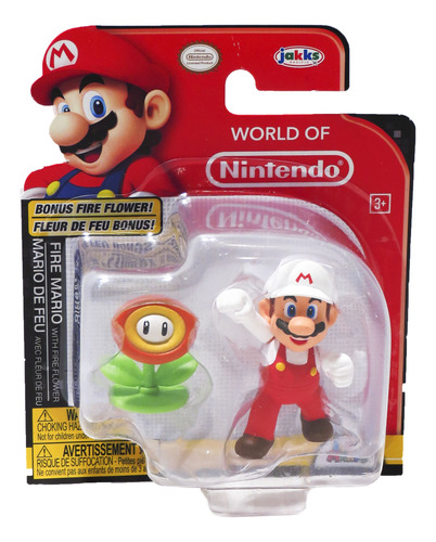 World Of Nintendo Fire Mario - Figura De 2.5 Pulgadas Con F.