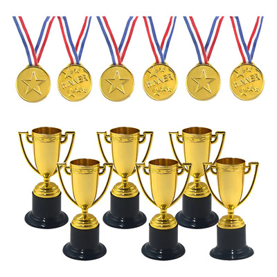 Minitrofeos Para 6 Trofeo Más 6 Medallas De Oro\u002Fplata\u002Fbronce Color Dorado | MercadoLibre