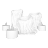 Velas Decorativas Luz Led Calida Impresion 3d - Pack X 3