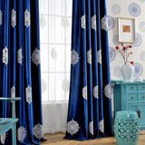   Blue Curtains For Living Room  Vintage European Embro...