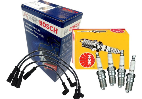 Kit Cables Bosch + Bujias Ngk Fiat Mobi 1.0 8v Motor Fire