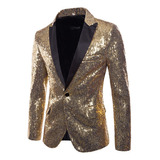 Blazer Brillante Hombre Banquete Boda Fiesta Bar