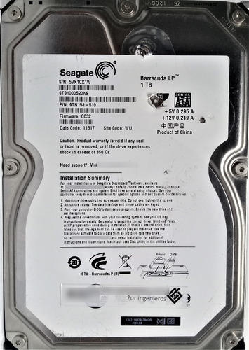 Seagate St31000520as-9tn154 1000gb Sata - 3093 Recuperodatos