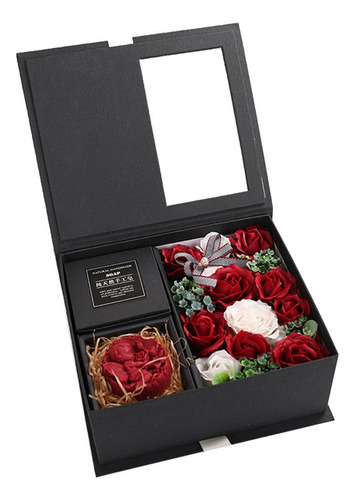 Caja De Regalo Con Forma De Flor De Jabón Y Rosa Para El Día